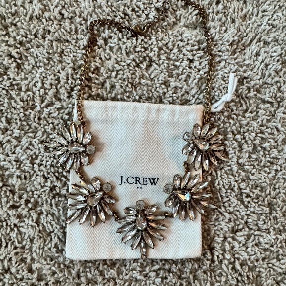 J.Crew Crystal Statement Necklace – Floral Cluster Design - Picture 2 of 4